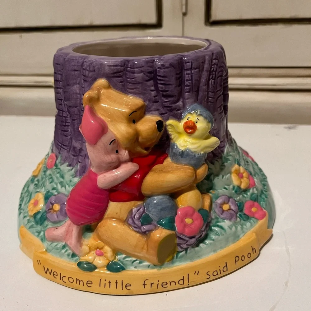 FTD Ceramic Winnie The Pooh & Friends Flower Pot Planter Container Nursery Decor